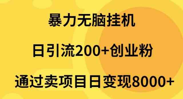 （9788期）暴力无脑挂机日引流200+创业粉通过卖项目日变现2000+-喃哩哩