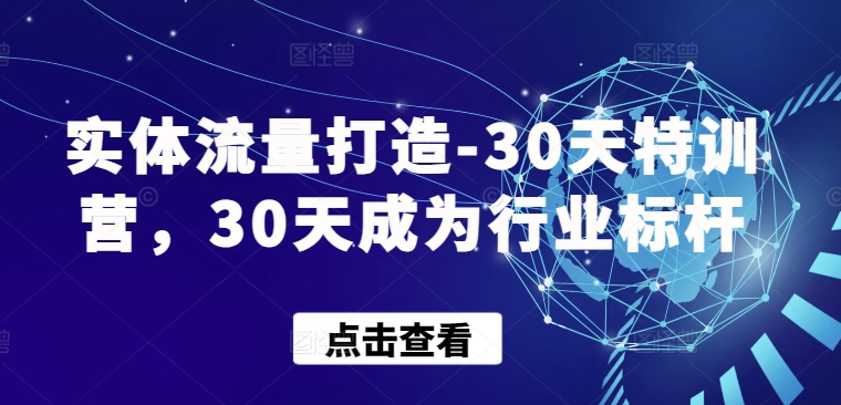 实体流量打造-30天特训营，30天成为行业标杆-喃哩哩