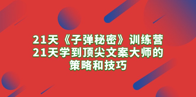 （10209期）21天《子弹秘密》训练营，21天学到顶尖文案大师的策略和技巧-喃哩哩