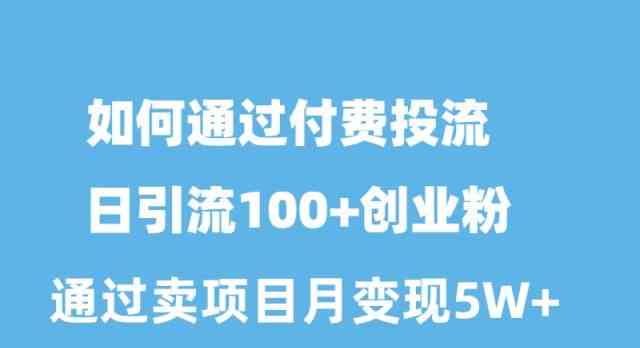 （10189期）如何通过付费投流日引流100+创业粉月变现5W+-喃哩哩