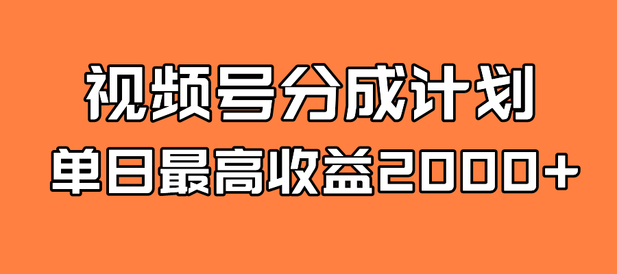 全新蓝海 视频号掘金计划 日入2000+-喃哩哩