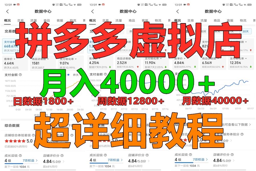 拼多多虚拟电商训练营月入40000+，全网最详细，你做你也行，暴利稳定长久-喃哩哩
