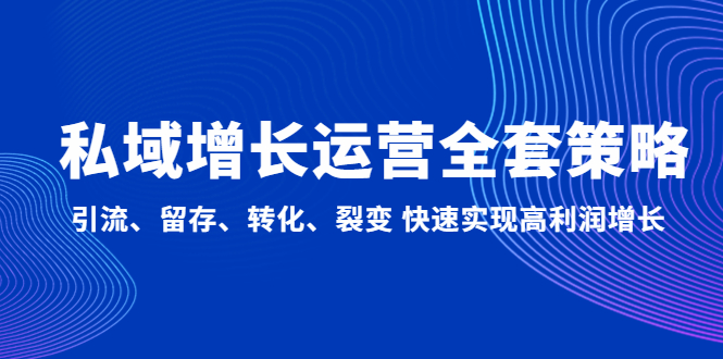 私域增长运营全套策略：引流、留存、转化、裂变 快速实现高利润增长-喃哩哩