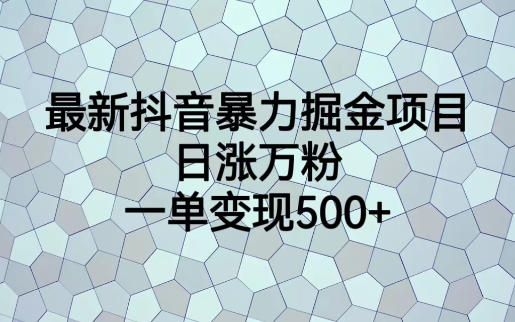 最火热的抖音暴力掘金项目，日涨万粉，多种变现方式，一单变现可达500+-喃哩哩