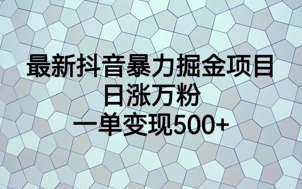 最新抖音暴力掘金项目，日涨万粉，一单变现500+-喃哩哩