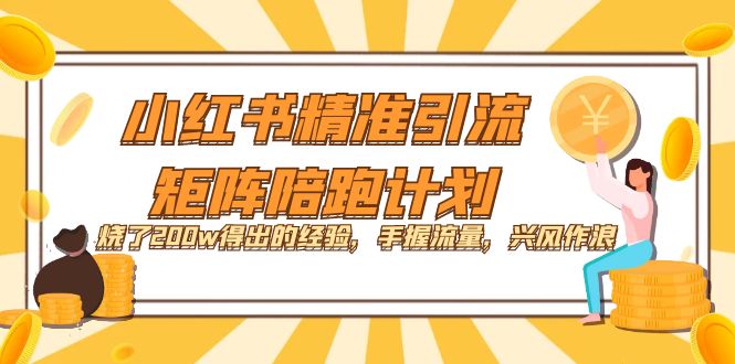 小红书精准引流·矩阵陪跑计划：烧了200w得出的经验，手握流量，兴风作浪！-喃哩哩