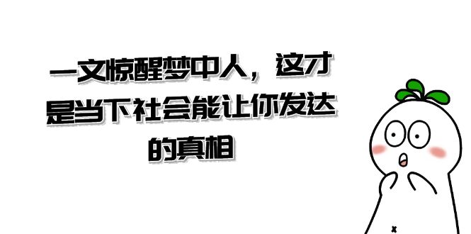 某公众号付费文章《一文 惊醒梦中人，这才是当下社会能让你发达的真相》-喃哩哩
