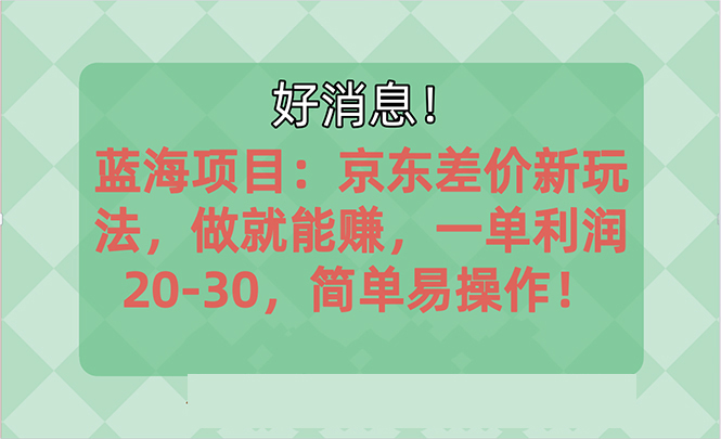 越早知道越能赚到钱的蓝海项目：京东大平台操作，一单利润20-30，简单易操作-喃哩哩