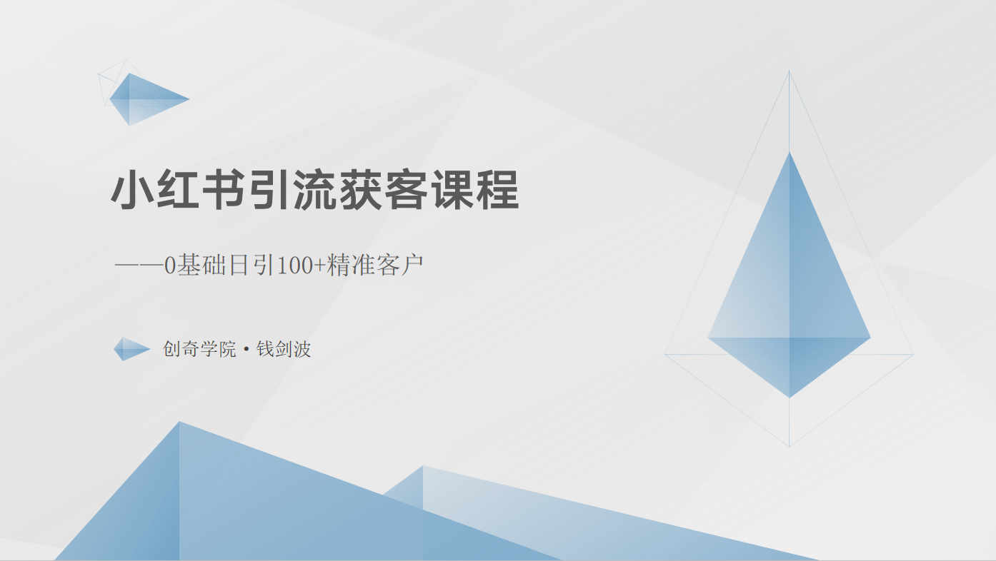 小红书引流获客课程：0基础日引100+精准客户-喃哩哩