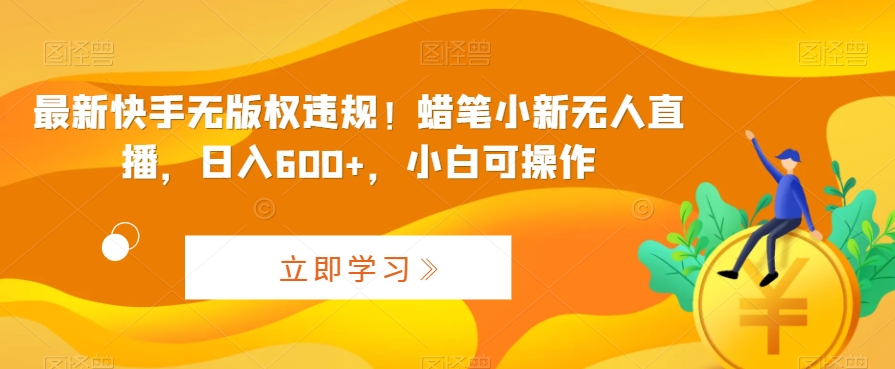 最新快手无版权违规！蜡笔小新无人直播，日入600+，小白可操作-喃哩哩