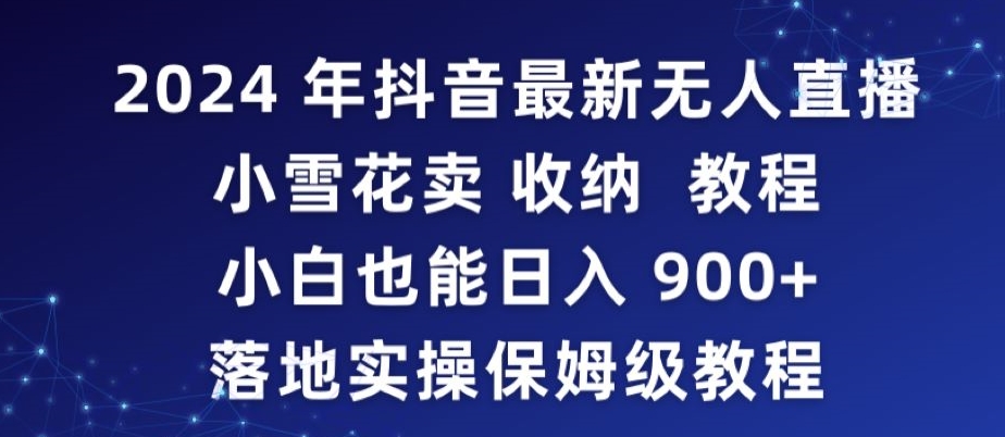 2024年抖音最新无人直播小雪花卖收纳教程，小白也能日入900+落地实操保姆级教程-喃哩哩