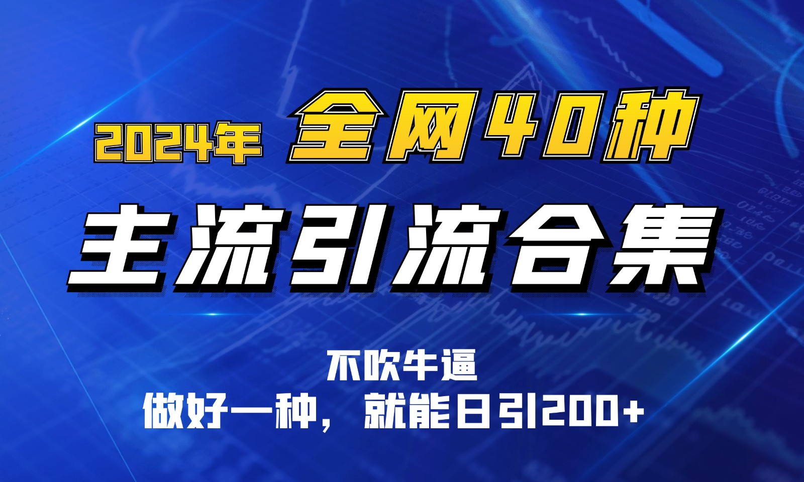 2024年全网40种暴力引流合计，做好一样就能日引100+-喃哩哩