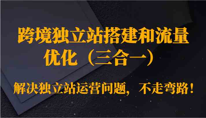 跨境独立站搭建和流量优化（三合一）解决独立站运营问题，不走弯路！-喃哩哩
