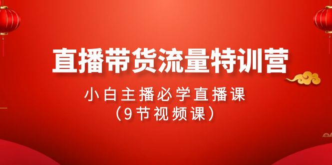 2024直播带货流量特训营，小白主播必学直播课（9节视频课）-喃哩哩