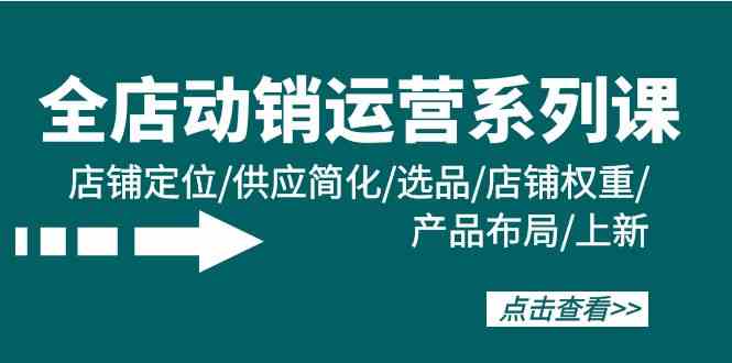 （9845期）全店·动销运营系列课：店铺定位/供应简化/选品/店铺权重/产品布局/上新-喃哩哩