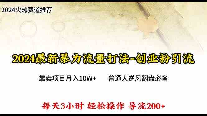 （10151期）2024年最新暴力流量打法，每日导入300+，靠卖项目月入10W+-喃哩哩