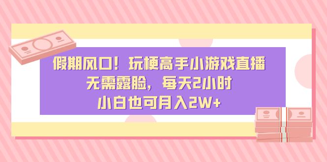 假期风口！玩梗高手小游戏直播，无需露脸，每天2小时，小白也可月入2W+-喃哩哩