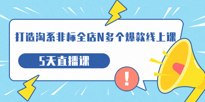 打造-淘系-非标全店N多个爆款线上课，5天直播课（19期）-喃哩哩