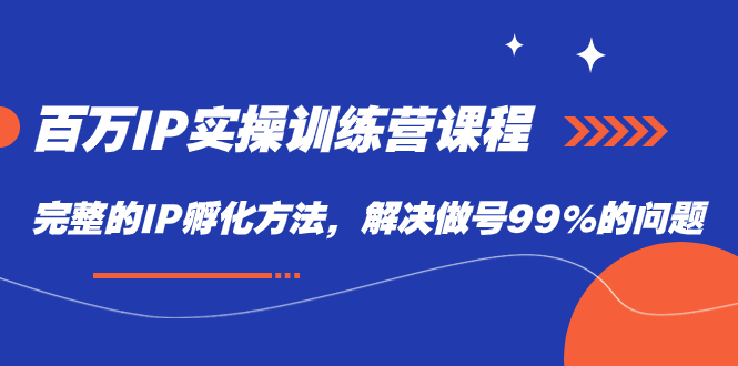 百万IP实战训练营课程，完整的IP孵化方法，解决做号99%的问题-喃哩哩