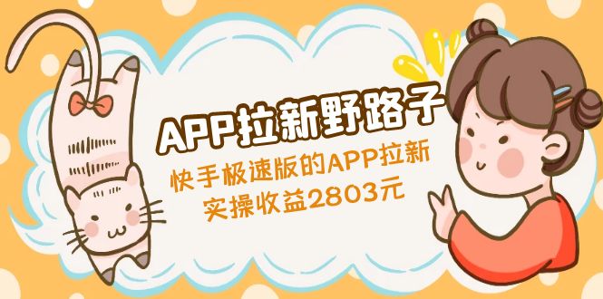 APP拉新野路子：快手极速版的APP拉新赚，实操收益2803元-喃哩哩