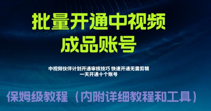 外面收费1980暴力开通中视频计划教程，附 快速通过中视频伙伴计划的办法-喃哩哩