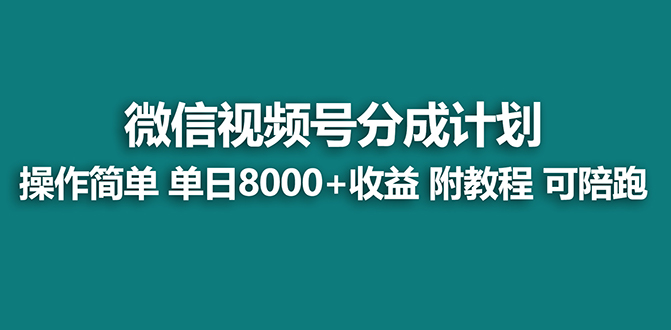 【蓝海项目】视频号分成计划最新玩法，单天收益8000+，附玩法教程，24年…-喃哩哩