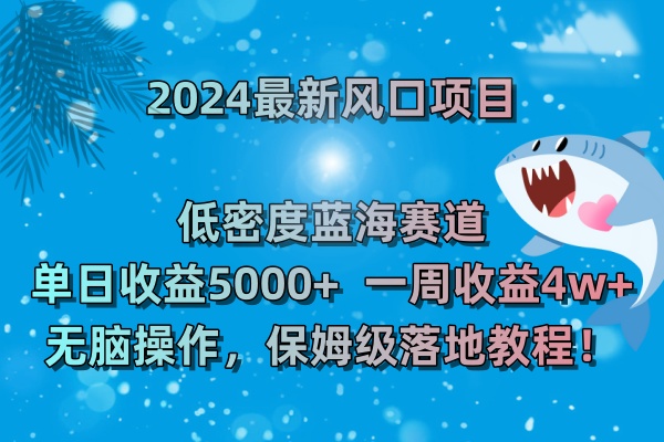 2024最新风口项目 低密度蓝海赛道，日收益5000+周收益4w+ 无脑操作-喃哩哩
