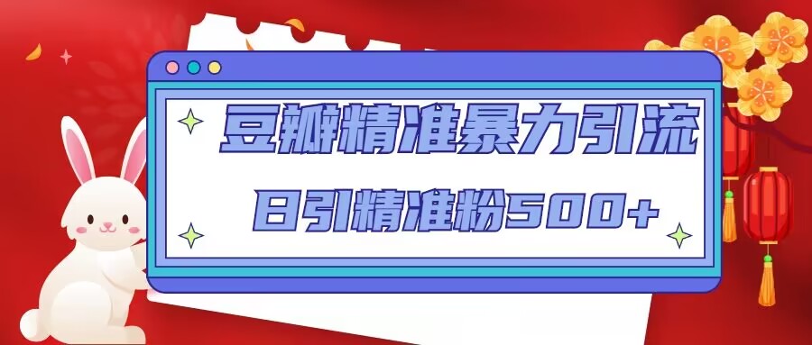 豆瓣精准暴力引流，日引精准粉500+【12视频课】-喃哩哩
