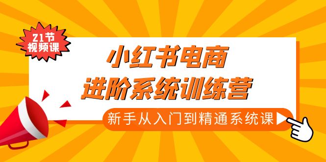 小红书电商进阶系统训练营：新手从入门到精通系统课（21节视频课）-喃哩哩