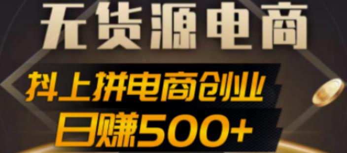 抖上拼无货源电商创业项目、外面收费12800，日赚500+的案例解析参考-喃哩哩