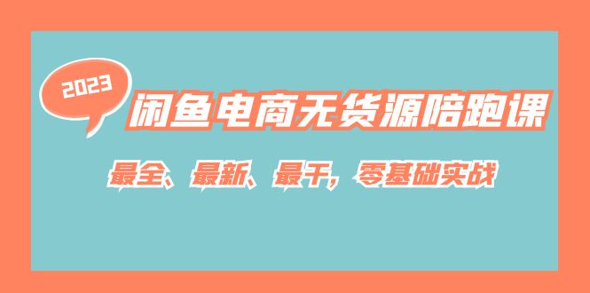 闲鱼电商无货源陪跑课，最全、最新、最干，零基础实战！-喃哩哩