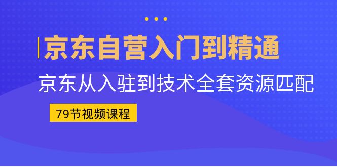 京东自营入门到精通：京东从入驻到技术全套资源匹配（79节课）-喃哩哩