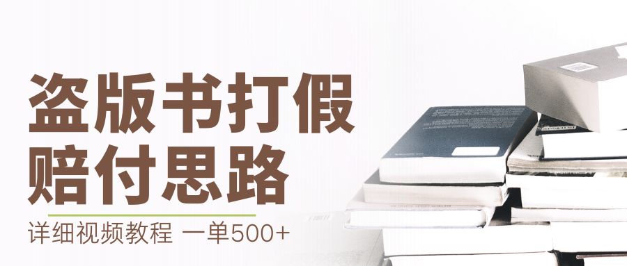 最新盗版书赔付打假项目，一单利润500+【详细玩法视频教程】-喃哩哩
