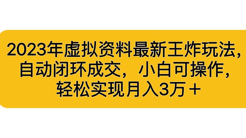 2023年虚拟资料最新王炸玩法，自动闭环成交，小白可操作，轻松实现月入3…-喃哩哩