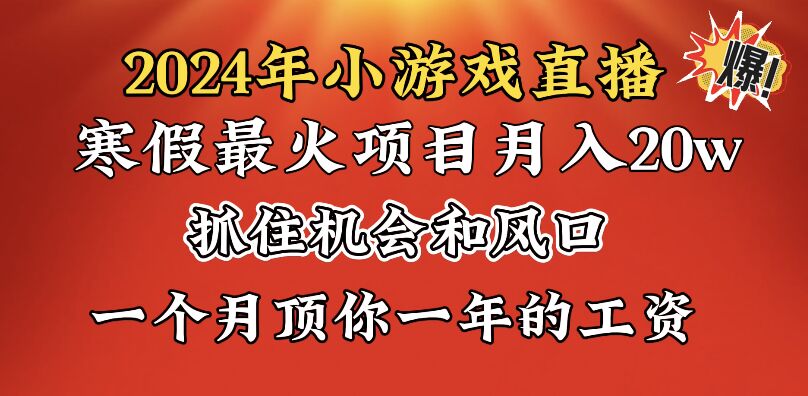 2024年寒假爆火项目，小游戏直播月入20w+，学会了之后你将翻身-喃哩哩