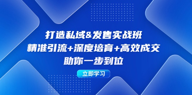 打造私域&发售实操班：精准引流+深度培育+高效成交，助你一步到位-喃哩哩