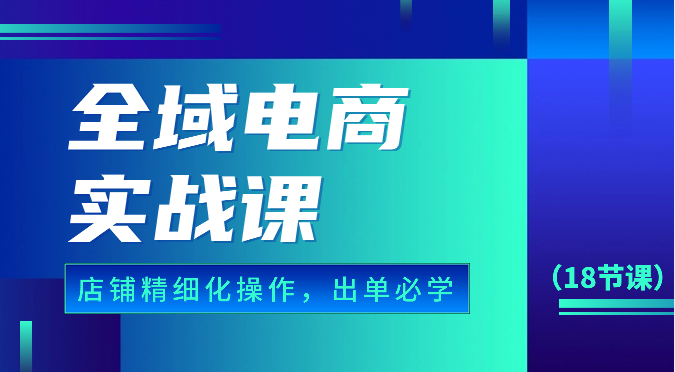 全域电商实战课，个人店铺精细化操作流程，出单必学内容（18节课）-喃哩哩