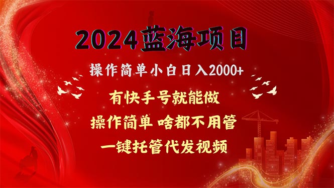 （10693期）2024蓝海项目，网盘拉新，操作简单小白日入2000+，一键托管代发视频，…-喃哩哩