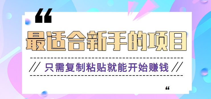 2024最适合新手操作的项目，新手小白只需复制粘贴就能开始赚钱【视频教程+软件】-喃哩哩