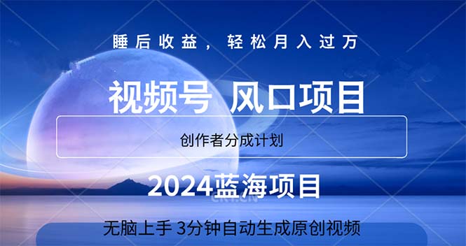 2024蓝海项目，3分钟自动生成视频，月入过万-喃哩哩
