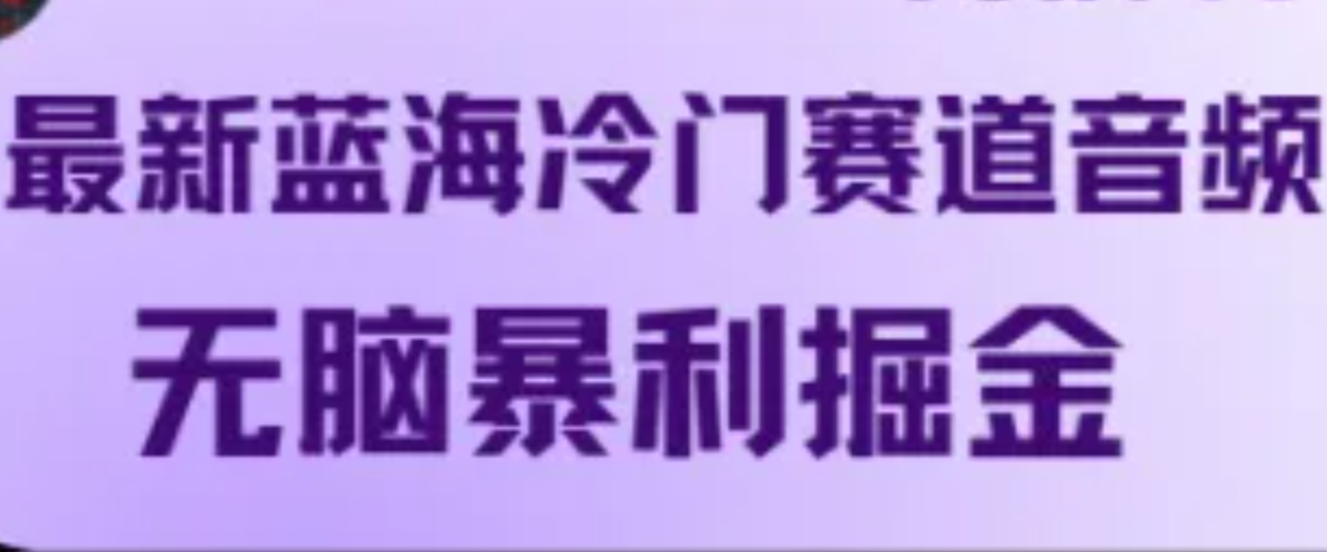 最新蓝海冷门赛道音频，无脑暴利掘金-喃哩哩