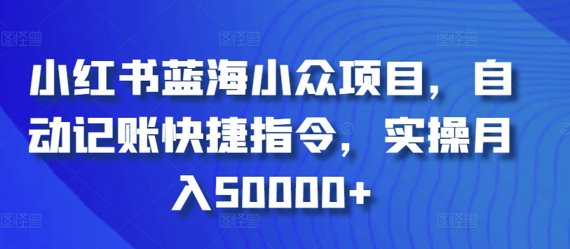 小红书蓝海小众项目，自动记账快捷指令，实操月入50000+-喃哩哩