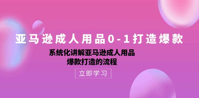 亚马逊成人用品0-1打造爆款：系统化讲解亚马逊成人用品爆款打造的流程-喃哩哩