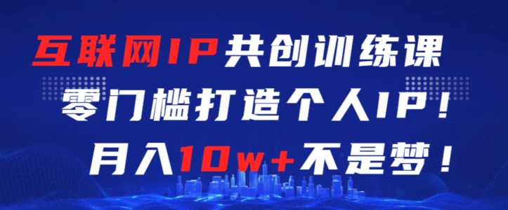 互联网IP共创训练课，零门槛零基础打造个人IP，月入10w+不是梦-喃哩哩