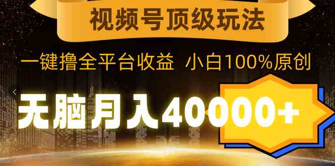 （9281期）视频号顶级玩法，无脑月入40000+，一键撸全平台收益，纯小白也能100%原创-喃哩哩