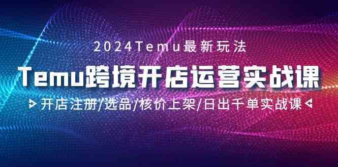2024Temu跨境开店运营实战课，开店注册/选品/核价上架/日出千单实战课-喃哩哩