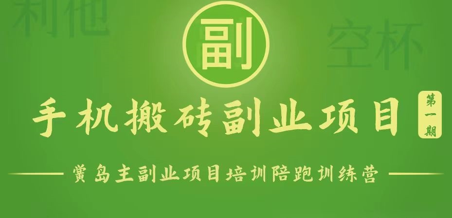 手机搬砖小副业项目训练营1.0，能用手机做的简单小副业-喃哩哩