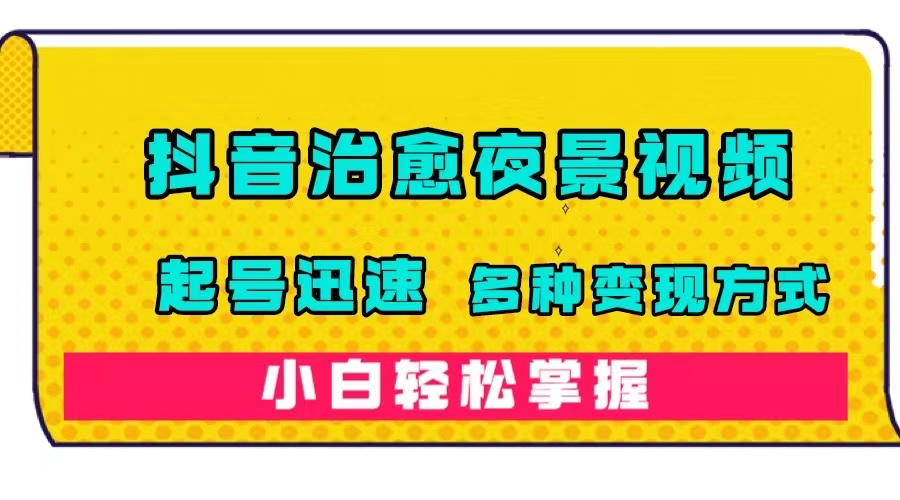 抖音治愈系夜景视频，起号迅速，多种变现方式，小白轻松掌握（附120G素材）-喃哩哩