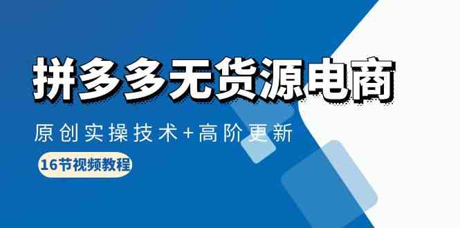 （10015期）拼多多无货源电商，原创实操技术+高阶更新（16节视频教程）-喃哩哩
