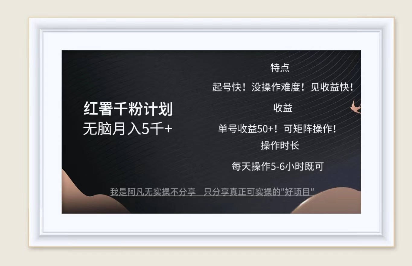 红薯千粉计划无脑月入5千+！既做既赚！-喃哩哩